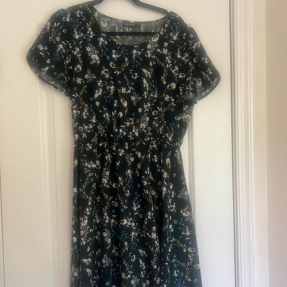 Mikarose Black and White Midi Dress with Timeless Elegance